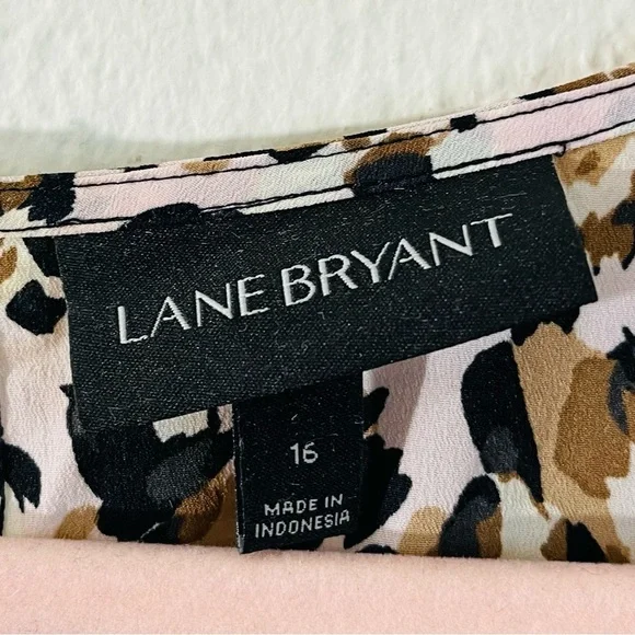 Lane Bryant Leopard Print Shark Hem Midi Dress 16 Pockets Occasional Vacay - Picture 4 of 12